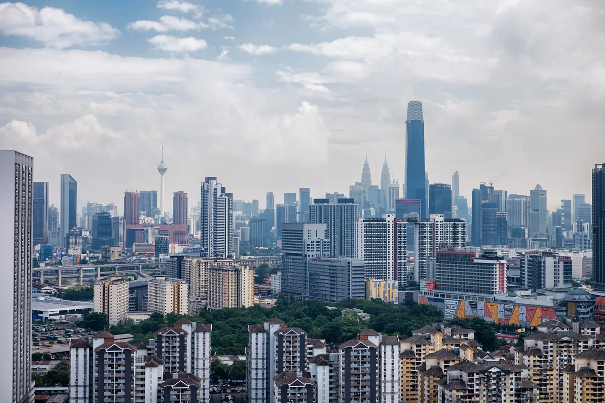 The Kuala Lumpur skyline seen from the apartment.